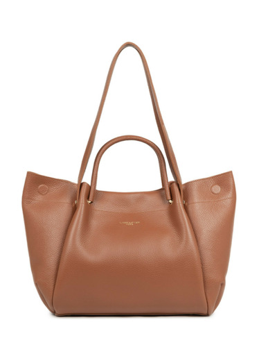Lancaster Foulonne Double Louisa Grand Sac Shopping 470-90 Camel In Orange