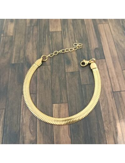 Bracelets en acier inox chaîne maille serpentine doré