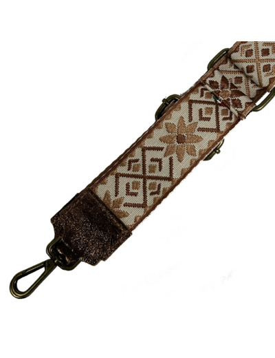 Farfouillette Bandoulière AH25 Fleurs Camel