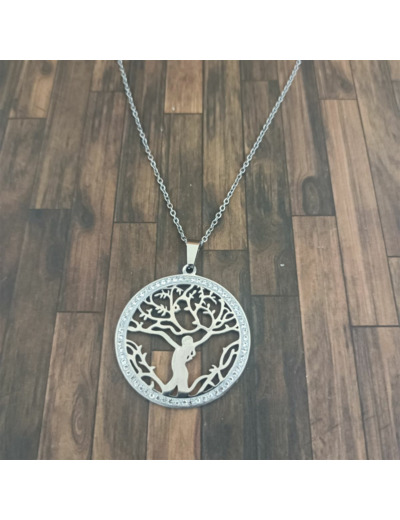 Collier arbre de vie femme en acier inoxydable