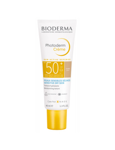 Crème teintée claire SPF50+ 40ml Photoderm Peaux sensibles sèches Bioderma