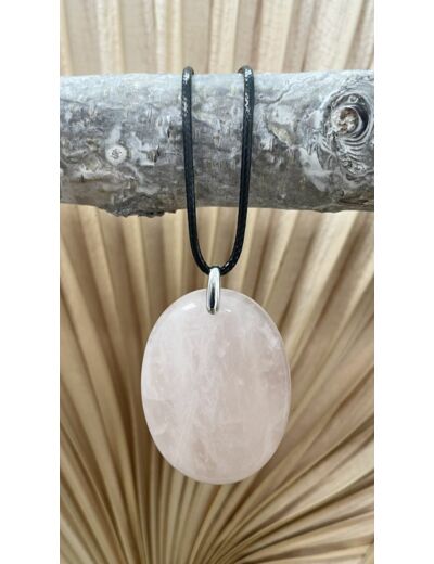 Pendentif quartz rose argent