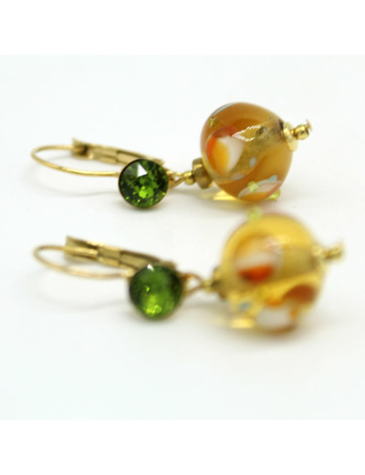 Boucles d'oreilles dormeuses perle Murano – Salvia