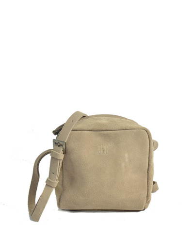 Biba Ely Sac Cube Bandoulière En Cuir Velours ELY2L Topo