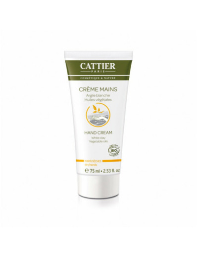 Creme Mains Seches Blanche Bio 75ml Argile Cattier