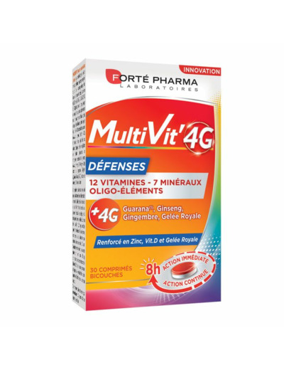 Défenses 30 Comprimes Multivit' 4G Forté Pharma