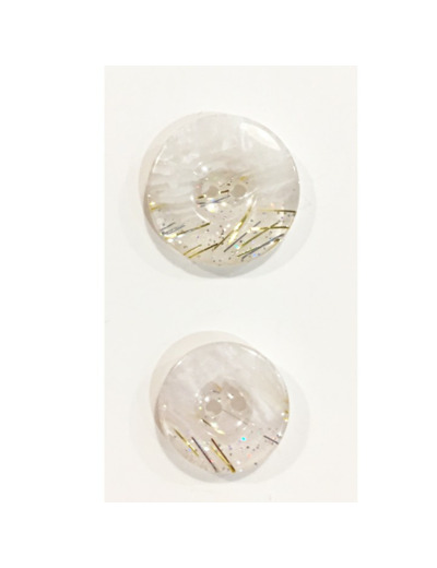 Bouton fantaisie blanc - paillette 12 et 15 mm