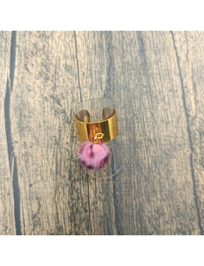 Bague à pompon rose doré