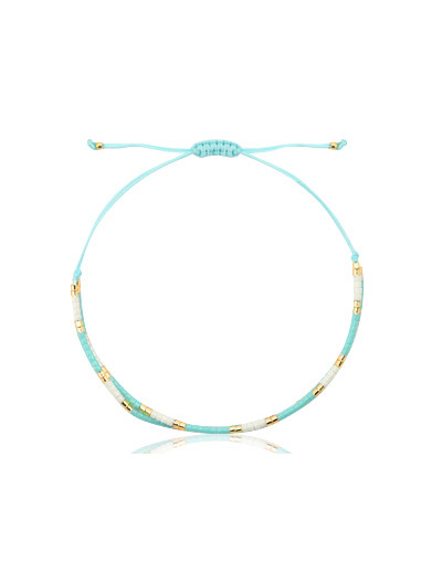 Bracelet Miyuki Bleu turquoise-blanc- doré