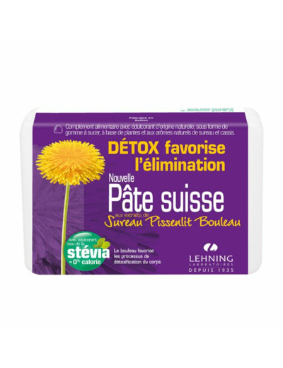 Pâte Suisse Détox x40 gommes Sureau Pissenlit Bouleau Lehning