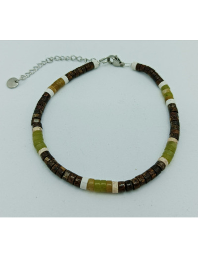 Bracelet jade/bronzite