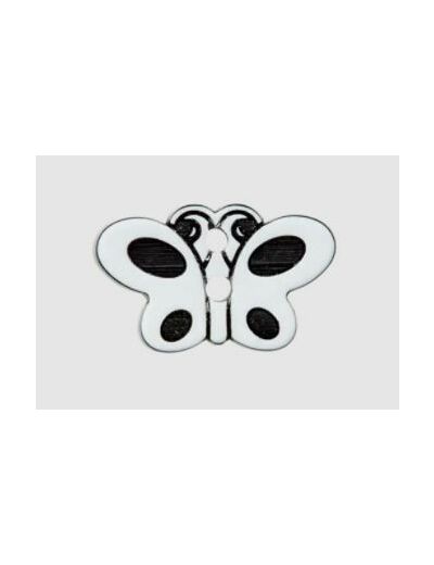 Bouton papillon blanc