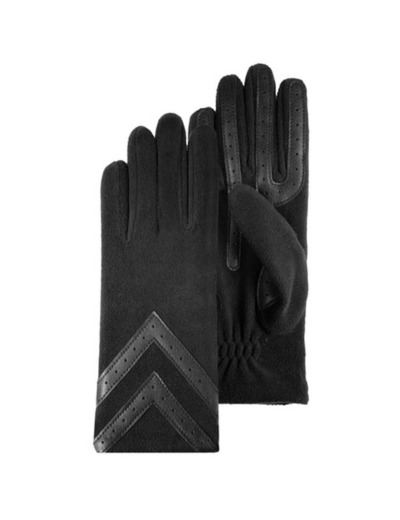 Isotoner Gants Femme Tactiles Polaire recyclée Noir