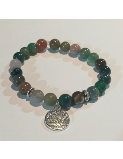 Bracelet agate indienne arbre de vie