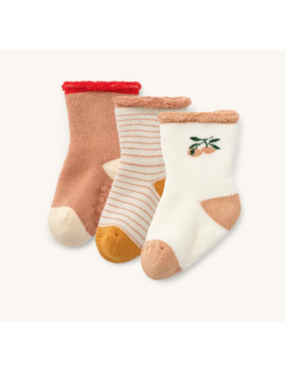 Chaussettes antidérapantes lot de 3 Peche