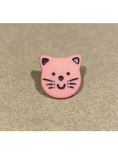 Bouton chat rose