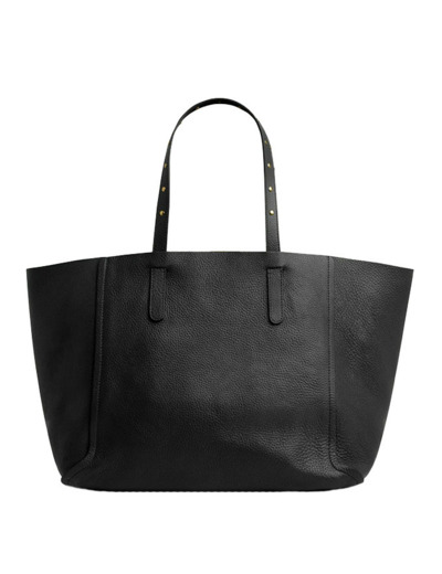 Gérard Darel Simple 2 Sac Cabas Cuir Grainé Noir/Or