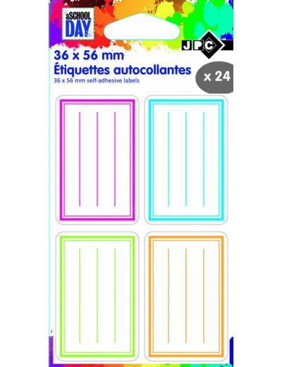 Etiquettes scolaires - Couleurs assorties