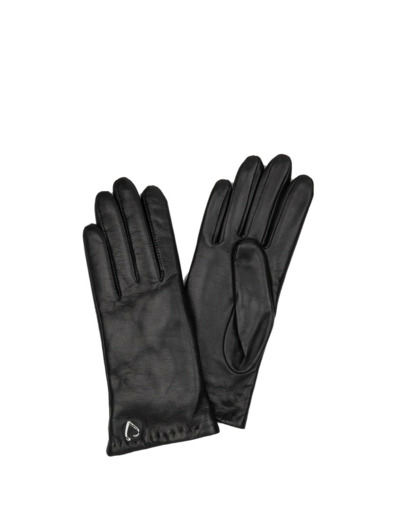 Lancaster Gants Femme En Cuir Et Cachemire Taille 7 Noir