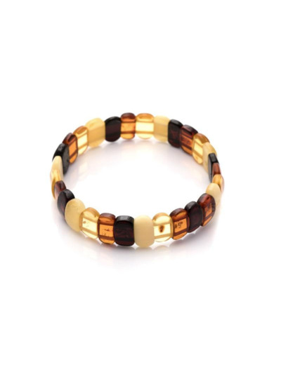 BRACELET PLAQUETTE AMBRE MULTICOLORE