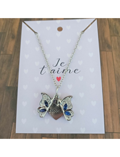 Pendentif papillon I love you