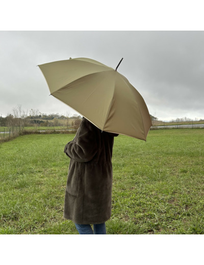 Piganiol x Noix D'arec Parapluie Canne Pour Femme Kaki / Biais Or