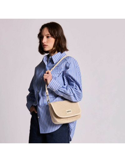 Hindbag Margault Sac Trotteur Tressé En Coton Nude