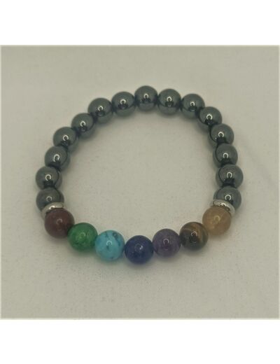 Bracelet 7 chakras/Hématite