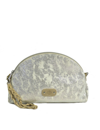 Mila Louise Roza CU Sac et Pochette Toile Irisée Silver