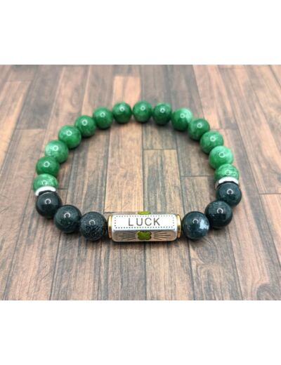 Bracelet "Luck" Agate mousse/Jade vert