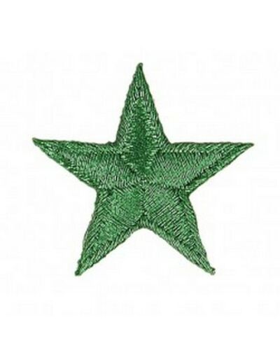 Écusson thermocollant étoile vert métallisé