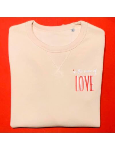 Sweat rose pastel « In the name of Love » taille XS