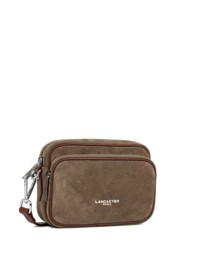 Lancaster Suède Sac Porté Travers 2 Compartiments 480-064 Chataigne