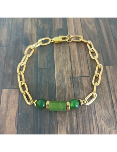 Bracelet chaîne Jade vert