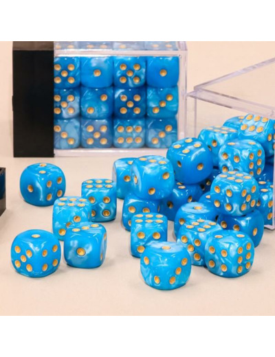 HDSP26 Dé 6 faces- Lot de 36 dés- 12mm- Bleu