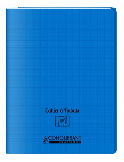 Cahier à rabats 24x32 - 48 pages - Séyès - Polypro bleu