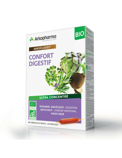 Confort Digestif Bio 20 Ampoules Arkofluides Arkopharma