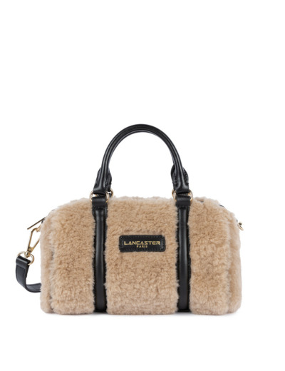 Lancaster Moumoute Mini Sac Polochon 518-053 Beige Noir