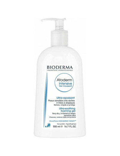 Gel Moussant Visage et Corps 500ml Atoderm Peaux Atopiques Bioderma