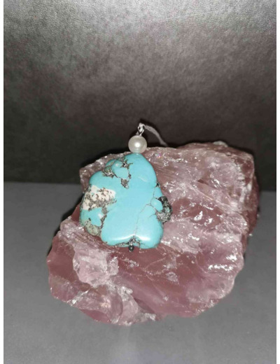 Pendentif Turquoise et perle 23g