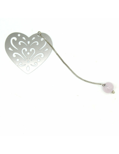 Marque-page coeur rose