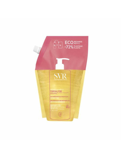 Eco Recharge Huile Lavante Apaisant Hydratant 24h 1L Topialyse Protection Anti-Dessèchement Svr