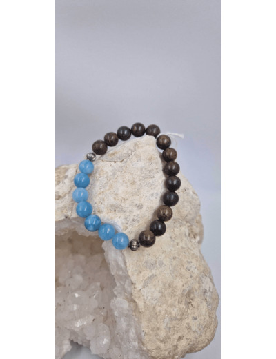 Bracelet calcite bleue bronzite OLPA2187