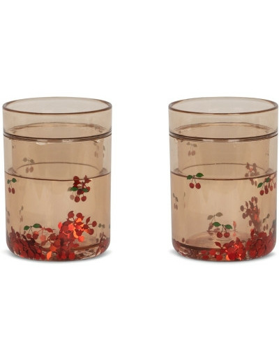 Lot de 2 verres à paillettes Cerise