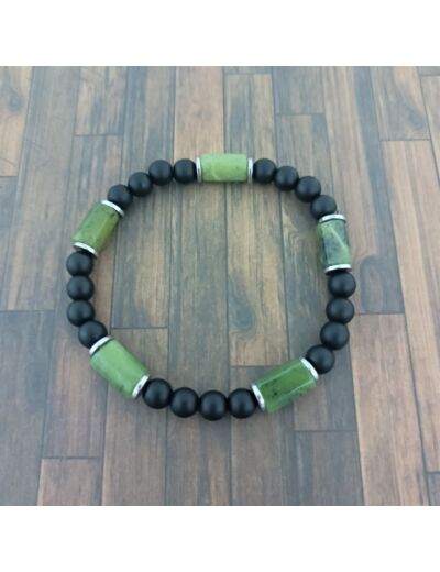 Bracelet Serpentine/Onyx/Hématite
