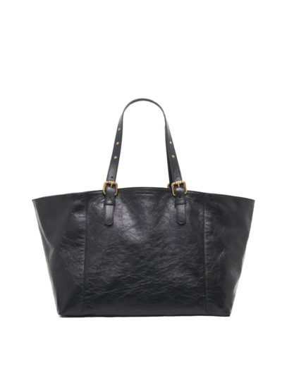 Gérard Darel Simple Bag Sac Cabas En Cuir Effet Froissé Noir