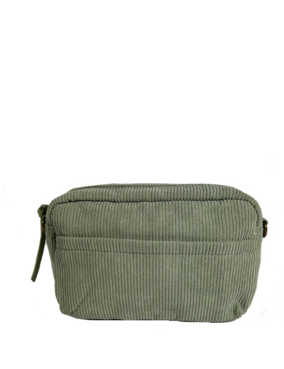 Farfouillette Sac Porté Travers Côtelé Et Pochette Tilleul