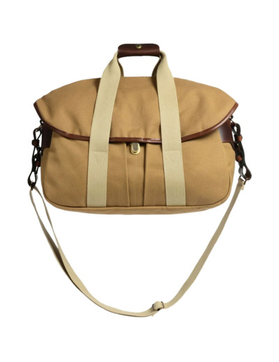 Bleu de Chauffe Sac Business Musette Coton et Cuir Camel Bm