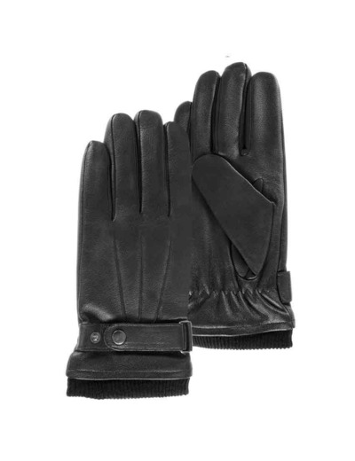 Isotoner Gants Homme Cuir Tactile Doublé Noir TS