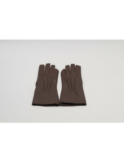 Gants cuir marron